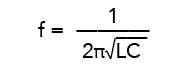 Physics formula, frequency equals one over two pi L C