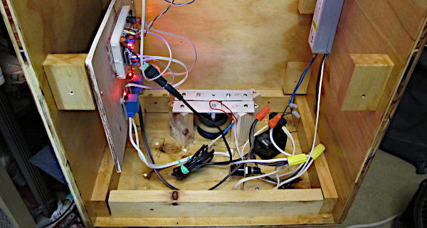 box interior with ballast and motor controller