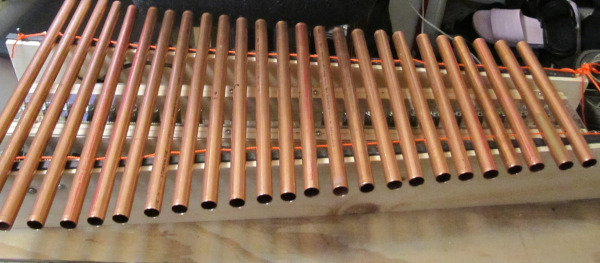 The assembled array of pipes