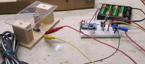 Jig for testing various amounts of solenoid power