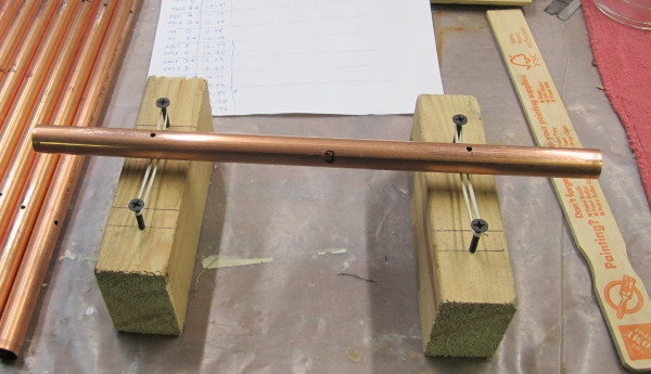 A jig for testing the pitch of one pipe